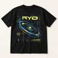 Mockup konsep RYO "JJCORE" Tee — desain merch sementara, bukan foto barang produksi.