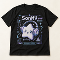 Mockup konsep SonMV "Proud Wibu" Tee — desain merch sementara, bukan foto barang produksi.