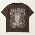Mockup konsep Yung Caters "Nirwana" Tee — desain merch sementara, bukan foto barang produksi.